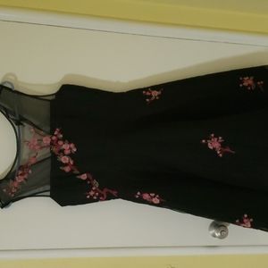 Black chiffon and Dupont dress.